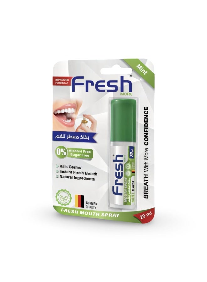 Fresh More Mouth Spray - Mint Flavour Sugar-Free, Alcohol-Free Breath Spray, Instant Fresh Breath, Natural Oral Care, Portable Mouth Freshener Spray. - Image 1